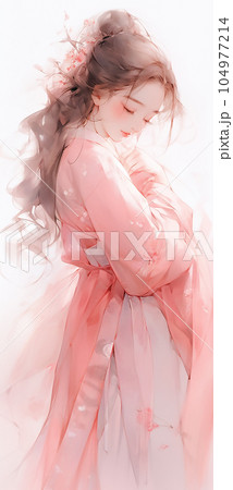 ピンクのドレスを着ている女性「AI生成画像」 104977214