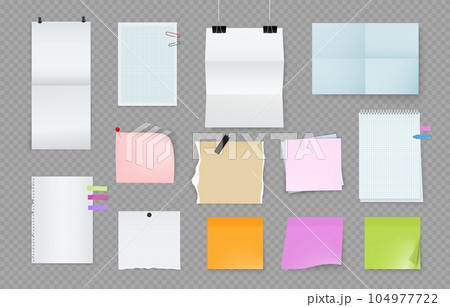 Different colorful sticky notes in pile on white Vector Image