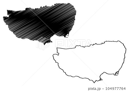 Thanet Non-metropolitan district (United Kingdom of Great Britain and Northern Ireland, ceremonial county Kent, England) map vector illustration, scribble sketch map 104977764