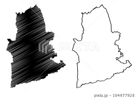 Mole Valley Non-metropolitan district (United Kingdom of Great Britain and Northern Ireland, ceremonial county Surrey, England) map vector illustration, scribble sketch 104977928