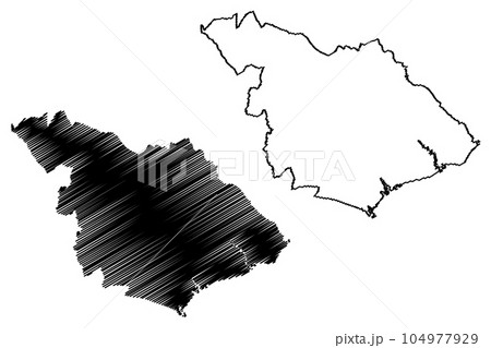 New Forest Non-metropolitan district (United Kingdom of Great Britain and Northern Ireland, ceremonial county Hampshire or Hants, England) map vector illustration, scribble sketch map 104977929