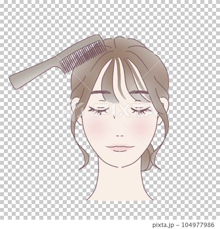 Woman setting hair Woman setting hair 104977986