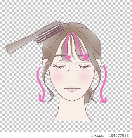 Woman setting hair Woman setting hair 104977988