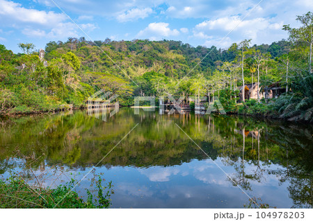The lake in the khao kheow open zoo 104978203