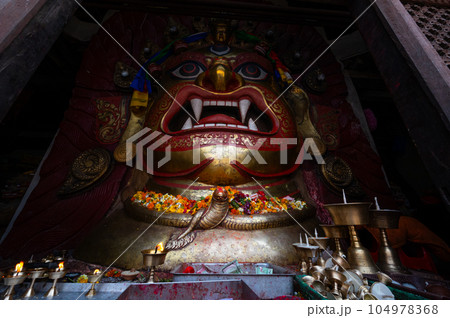 A landscape of Swet Bhairav at Kathmandu Durbar Square, Nepal 104978368