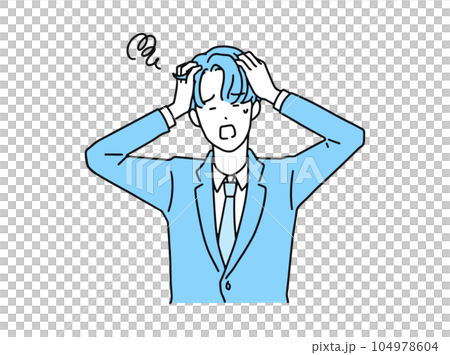 一個擔心抱頭的男人/商人 104978604