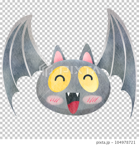 Cute watercolor cartoon bat illustration 104978721