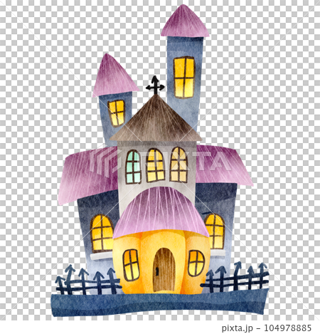 Haunted House Watercolor Haunted House Watercolor 104978885