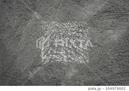 Cement texture background. White square on grey. 104979002