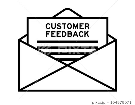 Envelope and letter sign with word customer feedback as the headline 104979071