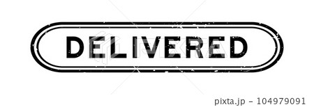 Grunge black delivered word rubber seal stamp on white background Grunge black delivered word rubber seal stamp on white background 104979091