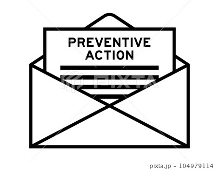 Envelope and letter sign with word preventive action as the headline 104979114