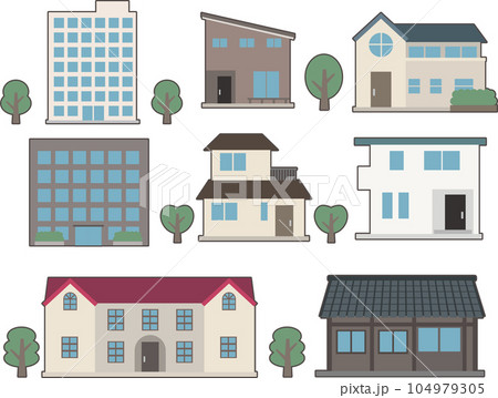 かわいい建物のイラスト かわいい建物のイラスト 104979305