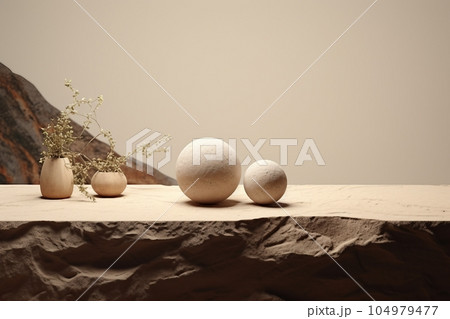 Abstract background Scene for cosmetic Product and Package Presentation, Stone Podium Display 104979477