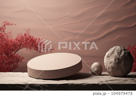Abstract background Scene for cosmetic Product and Package Presentation, Stone Podium Display 104979478