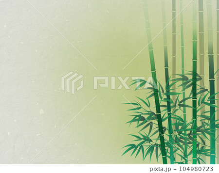 竹の葉と影のある風景 104980723