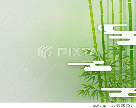竹の葉と影のある風景 104980755