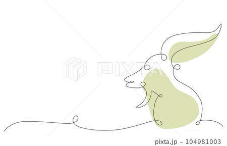 Capricorn zodiac constellation one single hand drawing continues line boho color. Vector stock illustration isolated on white background. Editable stroke line. EPS10 104981003