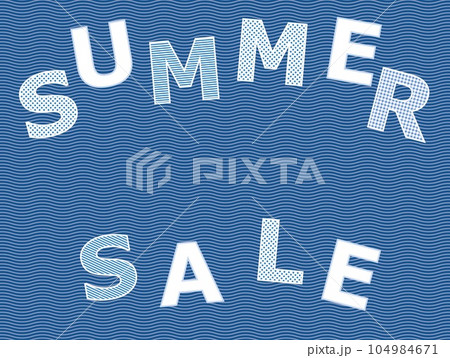 サマーセール　summer　sale　波模様 104984671