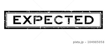 Grunge black expected word square rubber stamp in white background Grunge black expected word square rubber stamp in white background 104985058
