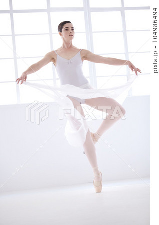 Dance, ballet and art with woman in studio for balance, elegant and performance. Creative, theatre and training with female ballerina dancing in class for competition, freedom and commitment Dance, ballet and art with woman in studio for balance, elegant and performance. Creative, theatre and training with female ballerina dancing in class for competition, freedom and commitment 104986494
