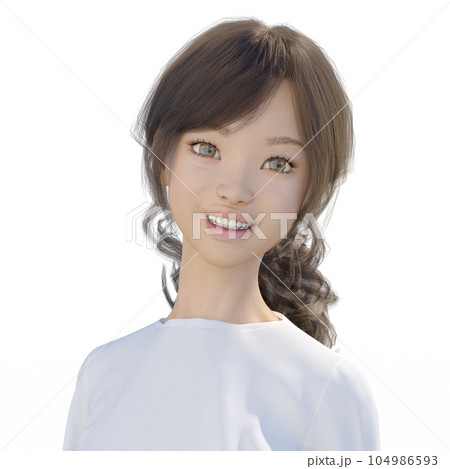 ロングスカートの若い女性 perming3DCGイラスト素材 ロングスカートの若い女性 perming3DCGイラスト素材 104986593