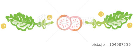 野菜のイラストを使った仕切り・飾り。水彩風、ベクター素材。 野菜のイラストを使った仕切り・飾り。水彩風、ベクター素材。 104987359