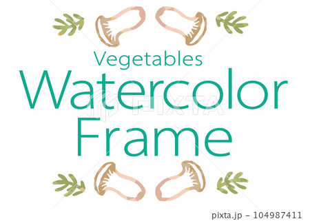 野菜のイラストを使った仕切り・飾りのデザイン。水彩風、ベクター素材。 104987411