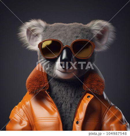 Image of a koala bear wore sunglasses and wore...のイラスト素材