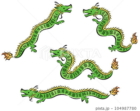 龍のイラストセット 龍のイラストセット 104987780