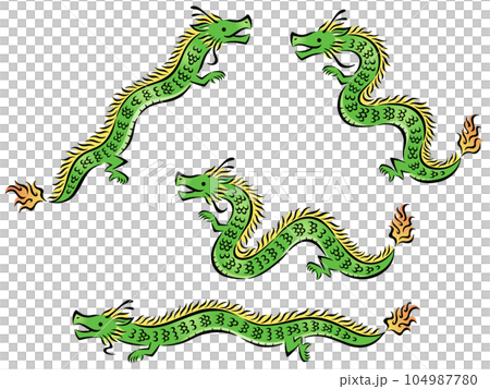 龍のイラストセット 龍のイラストセット 104987780