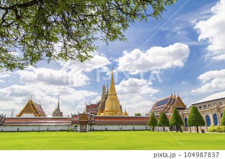 The Wat Phra Kaeo, Temple of the Emerald Buddha,Bangkok Thailand. 104987837
