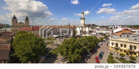 The center of Ivano-Frankivsk city, Ukraine, in spring 2016. The The center of Ivano-Frankivsk city, Ukraine, in spring 2016. The 104987978