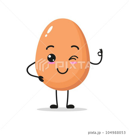 egg say ok with hand vector illustration. Egg Accepted and agree. Feeling Good And All Well. egg say ok with hand vector illustration. Egg Accepted and agree. Feeling Good And All Well. 104988053