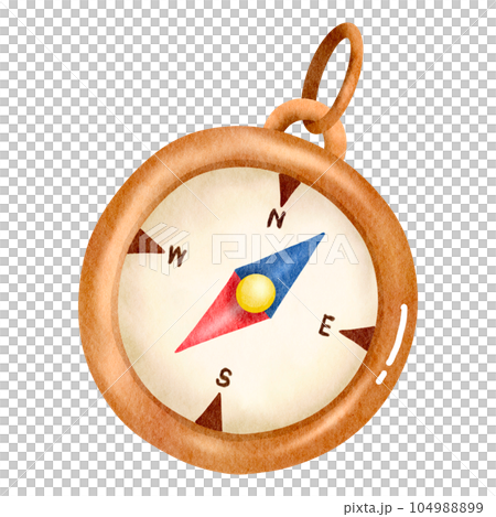 Vintage Watercolor Compass Illustration 104988899