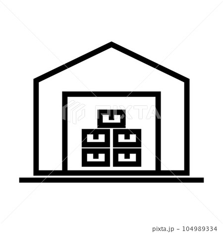 倉庫と段ボールの荷物・物流センター 104989334