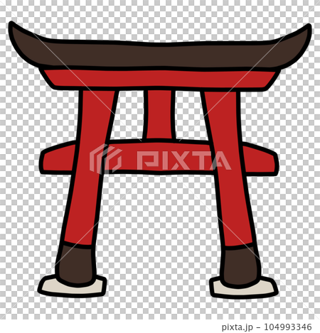 Illustration of a simply deformed torii gate Illustration of a simply deformed torii gate 104993346