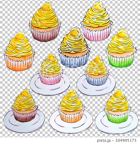 Montblanc hand-drawn brush watercolor illustration set Montblanc hand-drawn brush watercolor illustration set 104995173