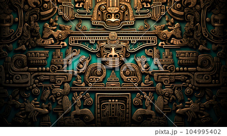 古代壁画の遺跡イメージの背景「AI生成画像」 104995402