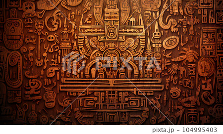 古代壁画の遺跡イメージの背景「AI生成画像」 104995403