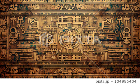 古代壁画の遺跡イメージの背景「AI生成画像」 104995404