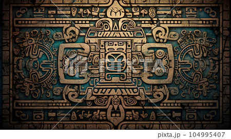 古代壁画の遺跡イメージの背景「AI生成画像」 104995407