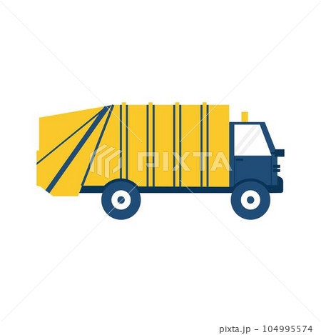 Garbage truck. Recycling ecology process. Concept of truck transporting trash to recycling plant. Garbage truck. Recycling ecology process. Concept of truck transporting trash to recycling plant. 104995574