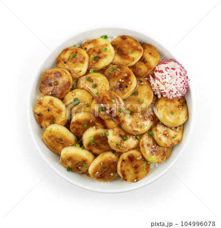Scalloped Teriyaki with Rice Scalloped Teriyaki with Rice 104996078