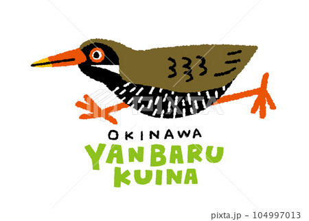 走るヤンバルクイナの手描きイラスト 104997013