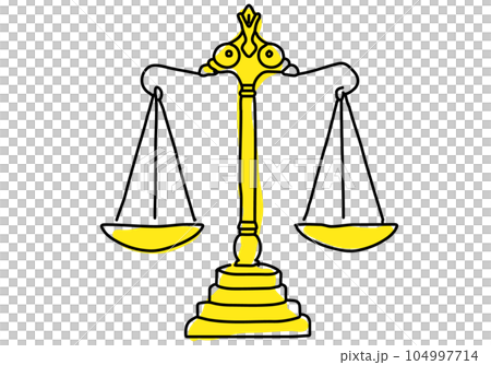 Simple line drawing illustration of a scale Simple line drawing illustration of a scale 104997714