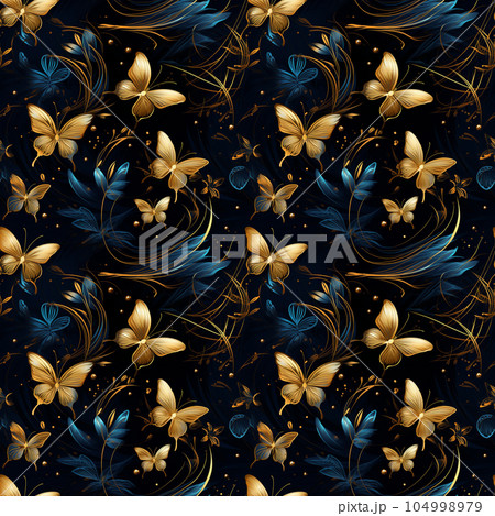蝶のシームレスパターン　AI画像 104998979
