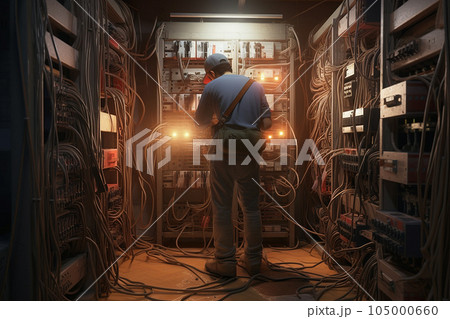 Electrician at work. 105000660