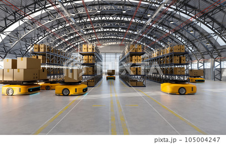 Automated machine transferring box in warehouse 105004247