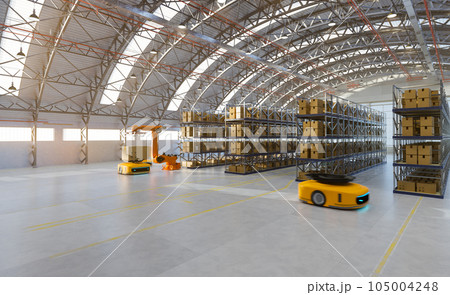 Automated machine transferring box in warehouse Automated machine transferring box in warehouse 105004248